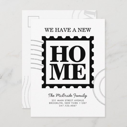 新モダンしい住宅切手引っ越しました移動 案内ポストカード (正面/裏面)