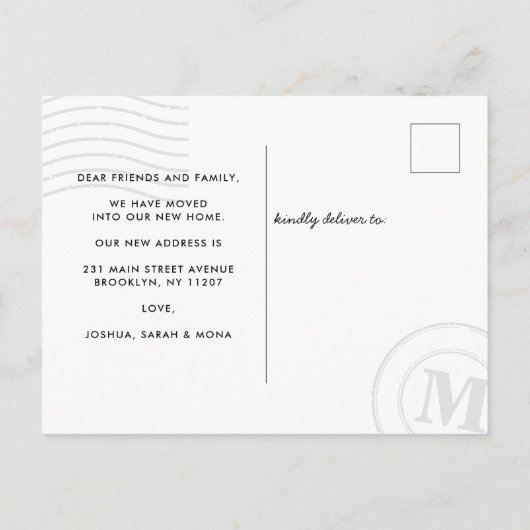 新モダンしい住宅切手引っ越しました移動 案内ポストカード (裏面)