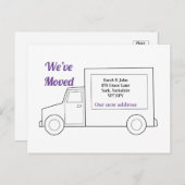 新モダンしい住所は紫 案内ポストカード (正面/裏面)