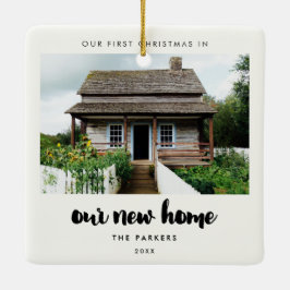 新モダンしい家での初めてのクリスマス セラミックオーナメント