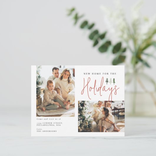 新モダンしい家のための休日の写真の移動 案内ポストカード (スタンド正面)