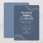 新モダンしい座標（青） 案内状 (正面/裏面)