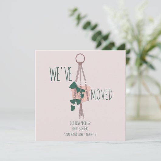 新モダンしい自宅住所のぶら下がった工場の移転 カード (スタンド正面)