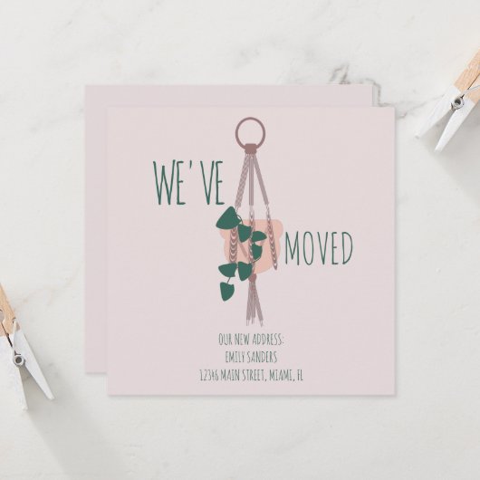 新モダンしい自宅住所のぶら下がった工場の移転 カード (正面/裏面インサイチュ)