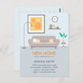 新モダンしい自宅移動案内 ポストカード (正面/裏面)