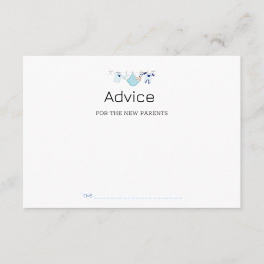 新モダンしい親のためのブルークロースラインアドバイス アドバイスカード (正面)