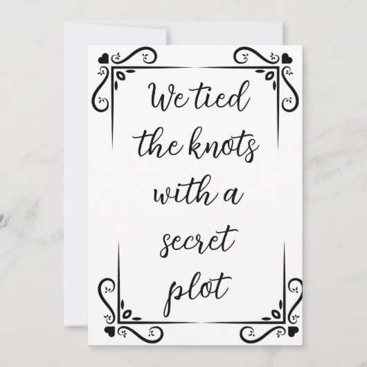 新モダンしい駆け落ちアナウンス 招待状 (正面)