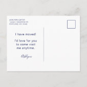 新モダンしいHome Navy Blueを移動 案内ポストカード (裏面)