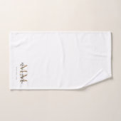 新モダンエレガント婚ブラック金ゴールドホワイトモノグラム バスタオルセット (ハンドタオル)