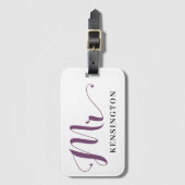 新モダンパーソナライズされた婚タイポグラフィ ラゲッジタグ (正面縦)