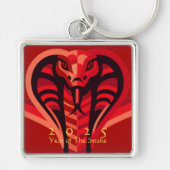 新モダン中国の年スネーク2025 MSqK02 キーホルダー (正面)