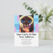 新モダン住所引っ越しましたペット猫文字 案内状 (スタンド正面)