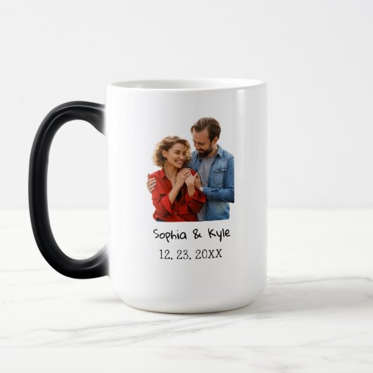 新モダン夫婦の記念写真誕生 モーフィングマグカップ (左)
