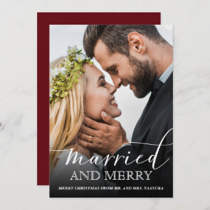 新モダン婚の写真結婚したとメリー シーズンカード