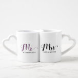 新モダン婚エレガントタイポグラフィ ペアカップ<br><div class="desc">エレガントタイポグラフィモダンMr.とMrs. Newlywed Nesting Mugs – 幸せなカップルのための完璧な贈り物!シックなフォントカスタマイズ – あなたの名前で!</div>