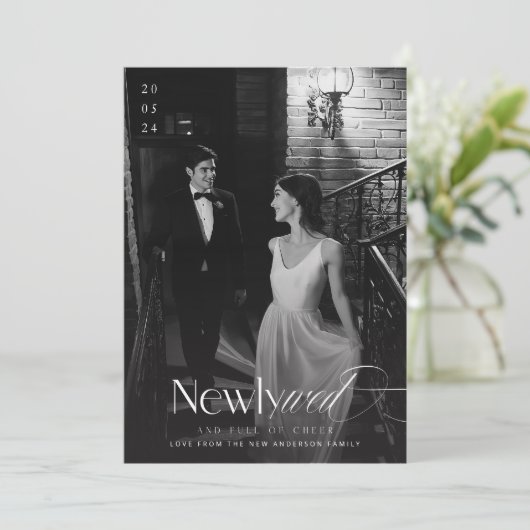 新モダン婚クリスマスプレイ写真 シーズンカード (スタンド正面)