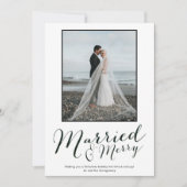 新モダン婚フォトコラージホリデーカード シーズンカード (正面)