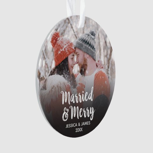 新モダン婚結婚したと写メリー真 オーナメント (正面)