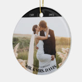 新モダン婚2枚の写真初めてのクリスマス セラミックオーナメント (左)
