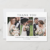 新モダン婚3写真結婚ありがとう サンキューカード (正面)