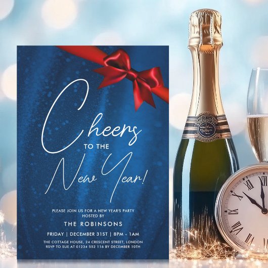 新モダン年エバ海軍ブルースパークルセクインボウ 招待状