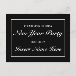 新モダン年ミニマルパーティの招待状はがき 案内ポストカード