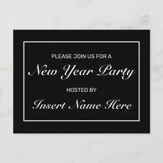 新モダン年ミニマルパーティの招待状はがき 案内ポストカード (正面)