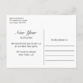 新モダン年ミニマルパーティの招待状はがき 案内ポストカード (裏面)
