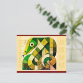 新モダン年中国のスネークグリーティングHPostC シーズンポストカード (スタンド正面)