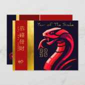 新モダン年中国のスネーク2025文字HPostC シーズンポストカード (正面/裏面)