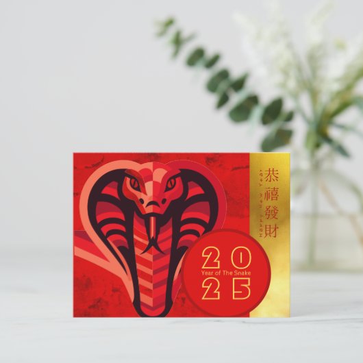 新モダン年中国のスネーク2025 HPostC2c シーズンポストカード (スタンド正面)