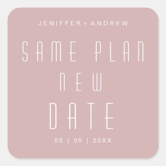 新モダン日のミニマ結婚リスト スクエアシール (正面)