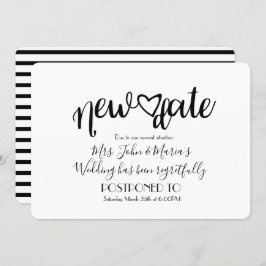 新モダン期延期取消結婚日 招待状