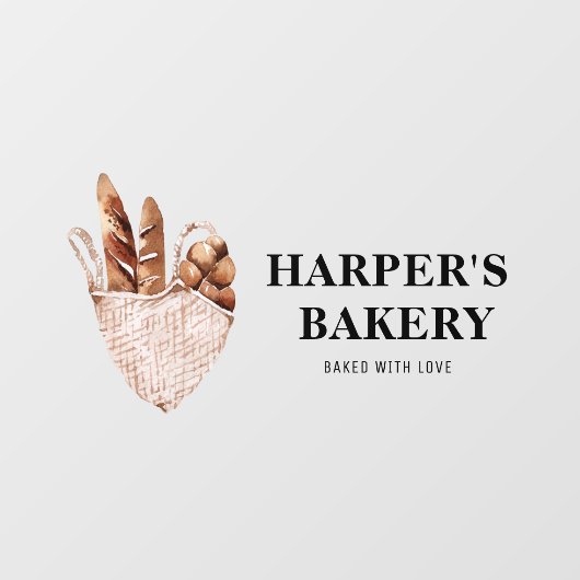 新モダン生ベーカリープロフェッショナルロゴビジネス ウィンドウサイン (シート)