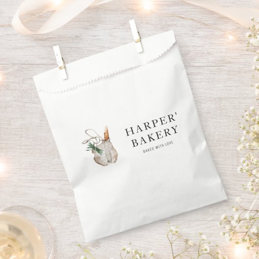 新モダン生ベーカリープロフェッショナルロゴビジネス フェイバーバッグ (クリップ留めされた状態)
