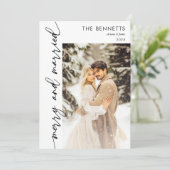 新モダン規メリー写真結婚した シーズンカード (スタンド正面)