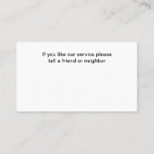 新モダン造園ローンサービス 名刺 (裏面)