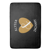 新モダン郎新婦金ゴールドハート曲線文字Z04 バスマット (正面縦)