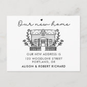 新ユニークしいホームの新住所の動きのお知らせ ポストカード (正面)