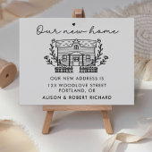 新ユニークしいホームの新住所の動きのお知らせ ポストカード