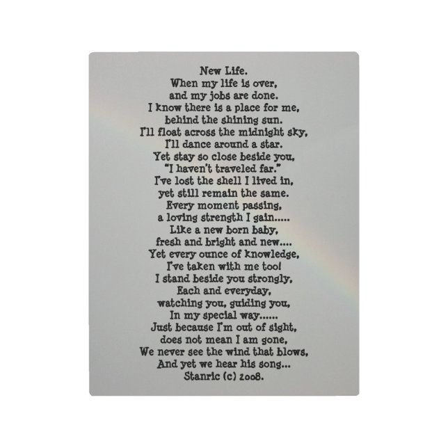 新ライフ詩の金属芸術とデザインスタイル メタルプリント (正面)