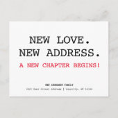 新ラブアドレスシンプルミニマリスト移動 案内ポストカード (正面)