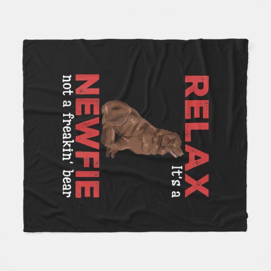 新リラックスしい |かわいいニューファンドランド犬 フリースブランケット (正面(横))