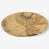 新世界への冒険(ヴィンテージ・アメリカ地図) ペーパープレート (アングル)