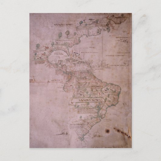 新世界地図， c.1532 ポストカード (正面)