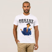 新世界秩序の男子レトロTシャツに抵抗する Tシャツ (正面フル)
