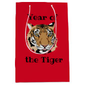 新中国の年のタイガーデザイン抱き枕 ミディアムペーパーバッグ (正面)