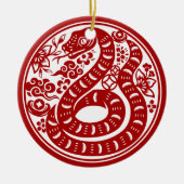 新中国の年の個人用設定ヘビ セラミックオーナメント (正面)