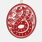 新中国の年の個人用設定ヘビ セラミックオーナメント (左)