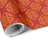新中国の年アジアのシームレスな赤金ゴールドパターン ラッピングペーパー (ロールコーナー)